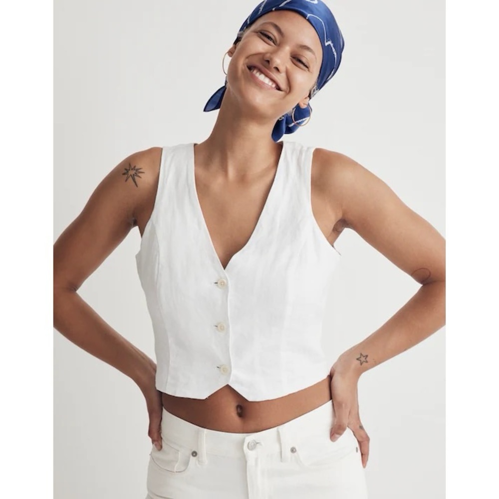 Madewell Katrina Crop Linen Vest